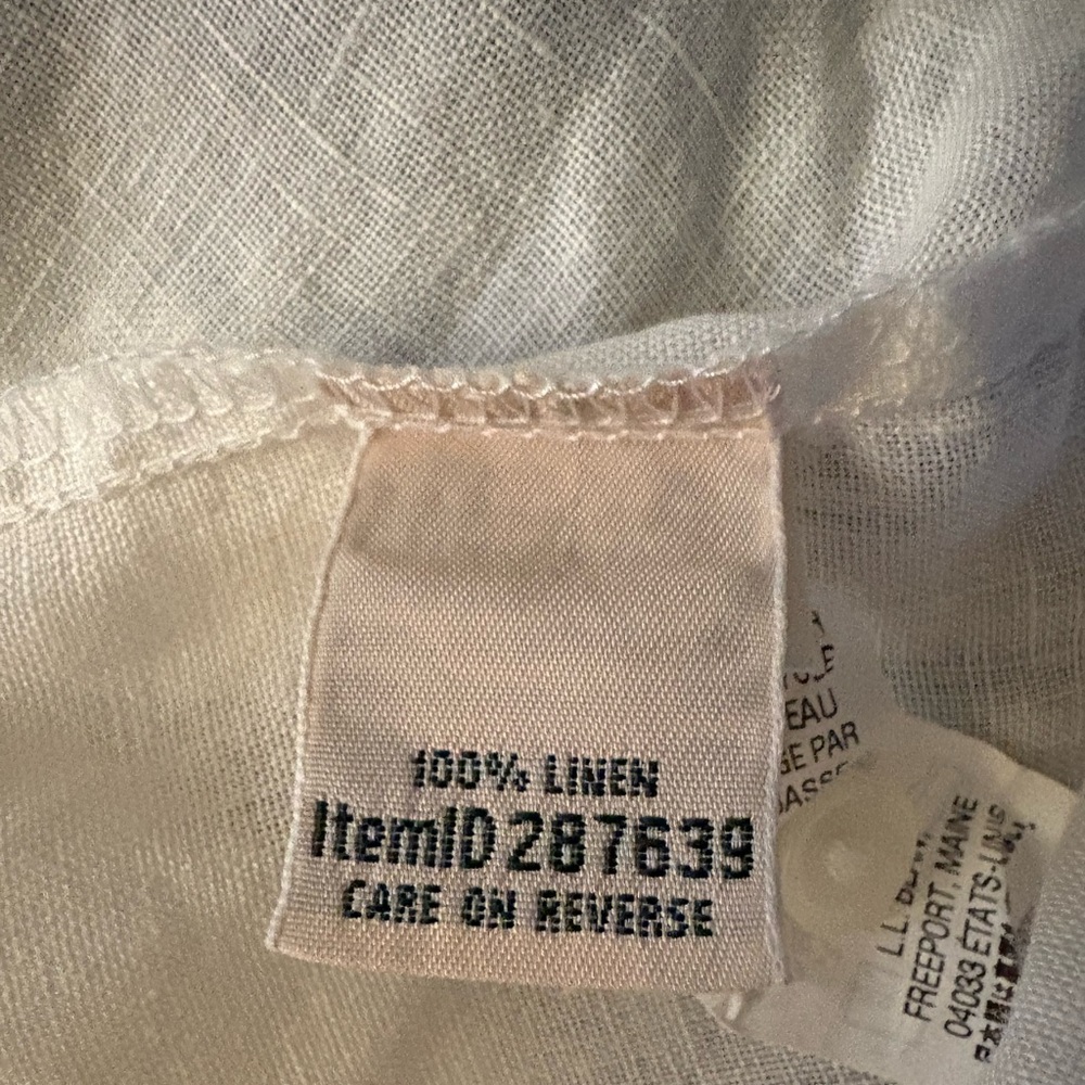 L.L. Bean Cream Casual Button Down Shirt Women’s  S 100% Linen - Picture 5 of 5